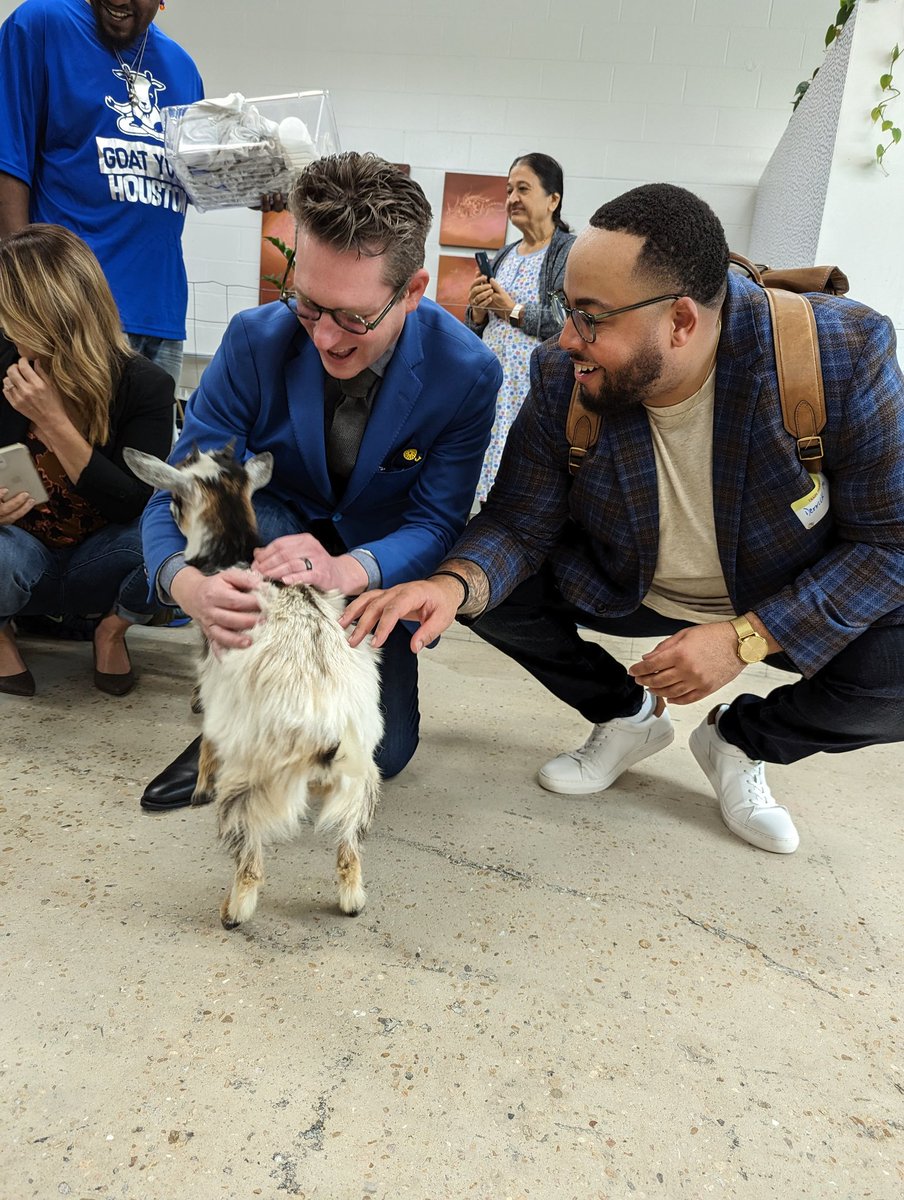 TWStarr's tweet photo. I don't mean to gloat but they brought baby goats.
The teams at @SeshCoworking and @HoustonLGBTCoC sure knows how to throw a business party! Thank you to the good people of Houston for including the @pridefund1 @dmaultsby53 @FBT_law @SVB_Financial and I in the #TechRodeo! https://t.co/t5IhfspS8h
