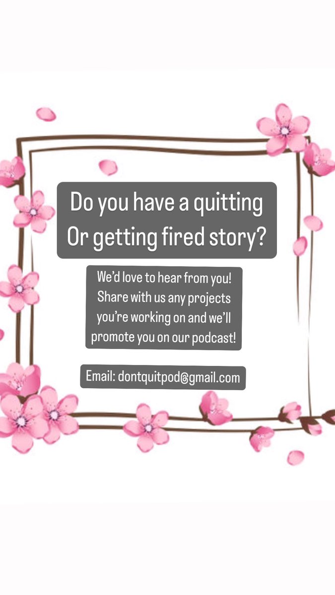 DontQuitPod's tweet photo. Do you have a good quitting story? Write to us and @toowhitetofail and @rklolson  will feature you on our podcast! Email dontquitpod@gmail.com https://t.co/Wr9DQC2zyP