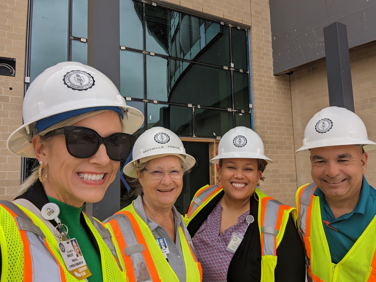 ebradley07's tweet photo. We got to check the progress today of our beautiful campus and our Director of Instruction started today! Lots of great things happening at #CFISDMS20 @CyFairISD @SuptMarkHenry ! https://t.co/RgjRZs4Ktb