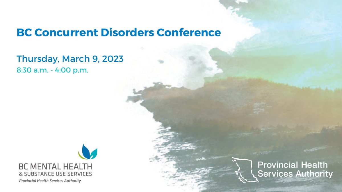 Final week to register for the BC Concurrent Disorders Conference taking place on March 9. This free, virtual event is a unique opportunity to hear from and connect with leaders and experts in the mental health and substance use fields. Register here: ow.ly/fU2I50N7gOJ
