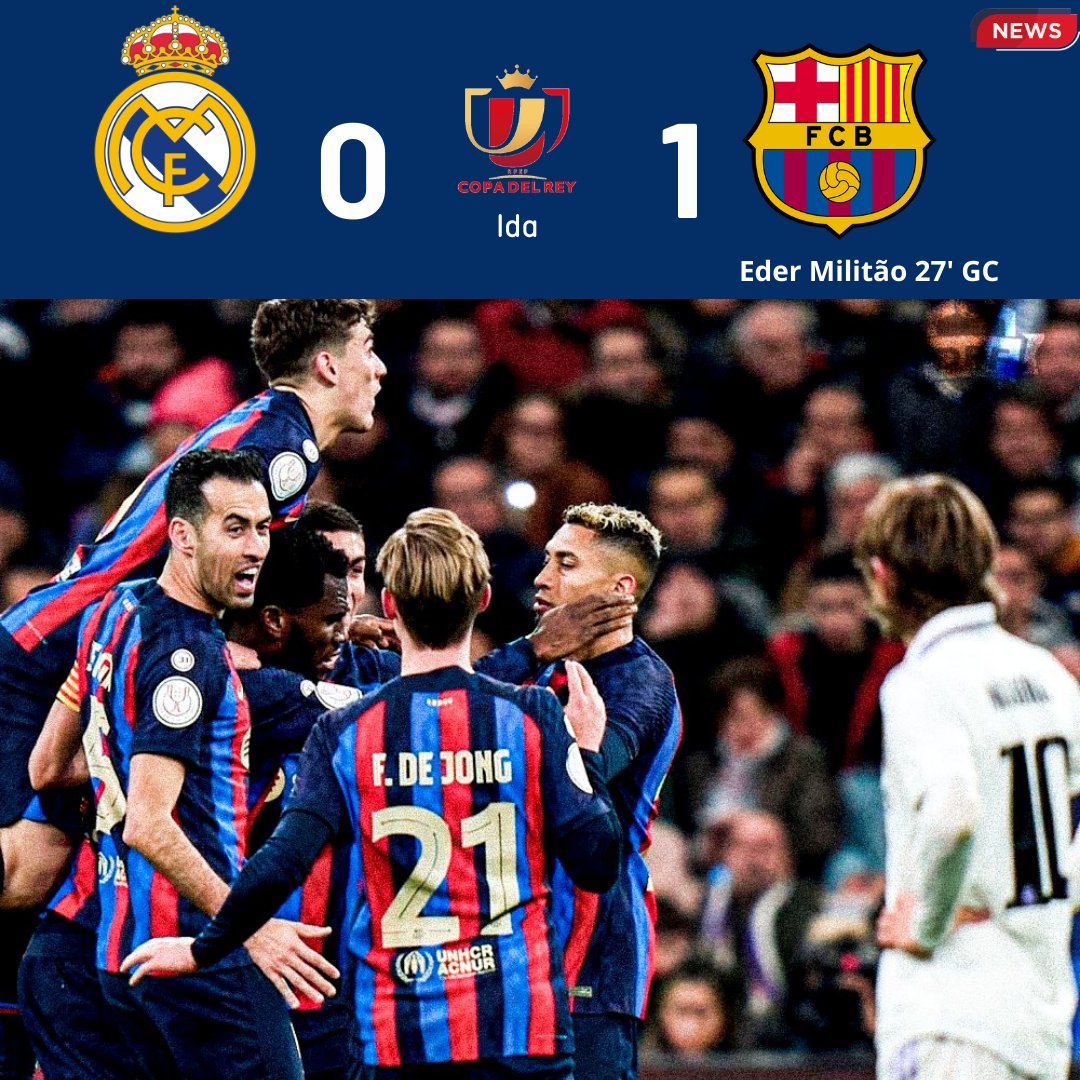 MendoncaFra's tweet photo. Vantagem para o Barça.

Nenhum chute no gol para o Madrid. 
13 remates, 0 no alvo. 
Barcelona se defendeu como nunca visto pelo clube a 10 anos. 

#barcelona #ElClasico https://t.co/eO8CftYyoG
