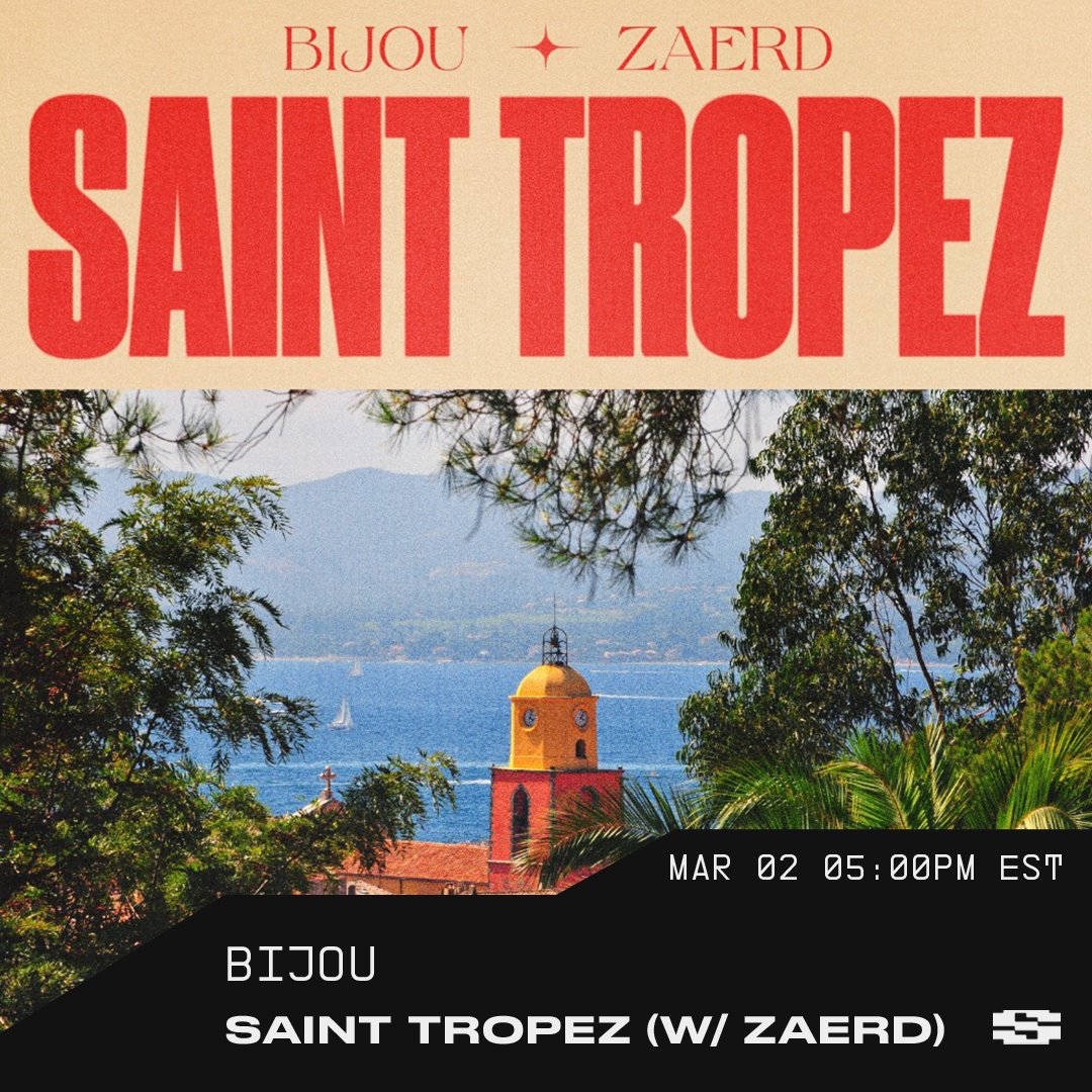 My first drop is now live on <a href="/soundxyz_/">sound.xyz (🎧,🎧)</a>
  
Saint Tropez w/<a href="/zaerdmusic/">Zaerd</a> 

sound.xyz/bijou/saint-tr…