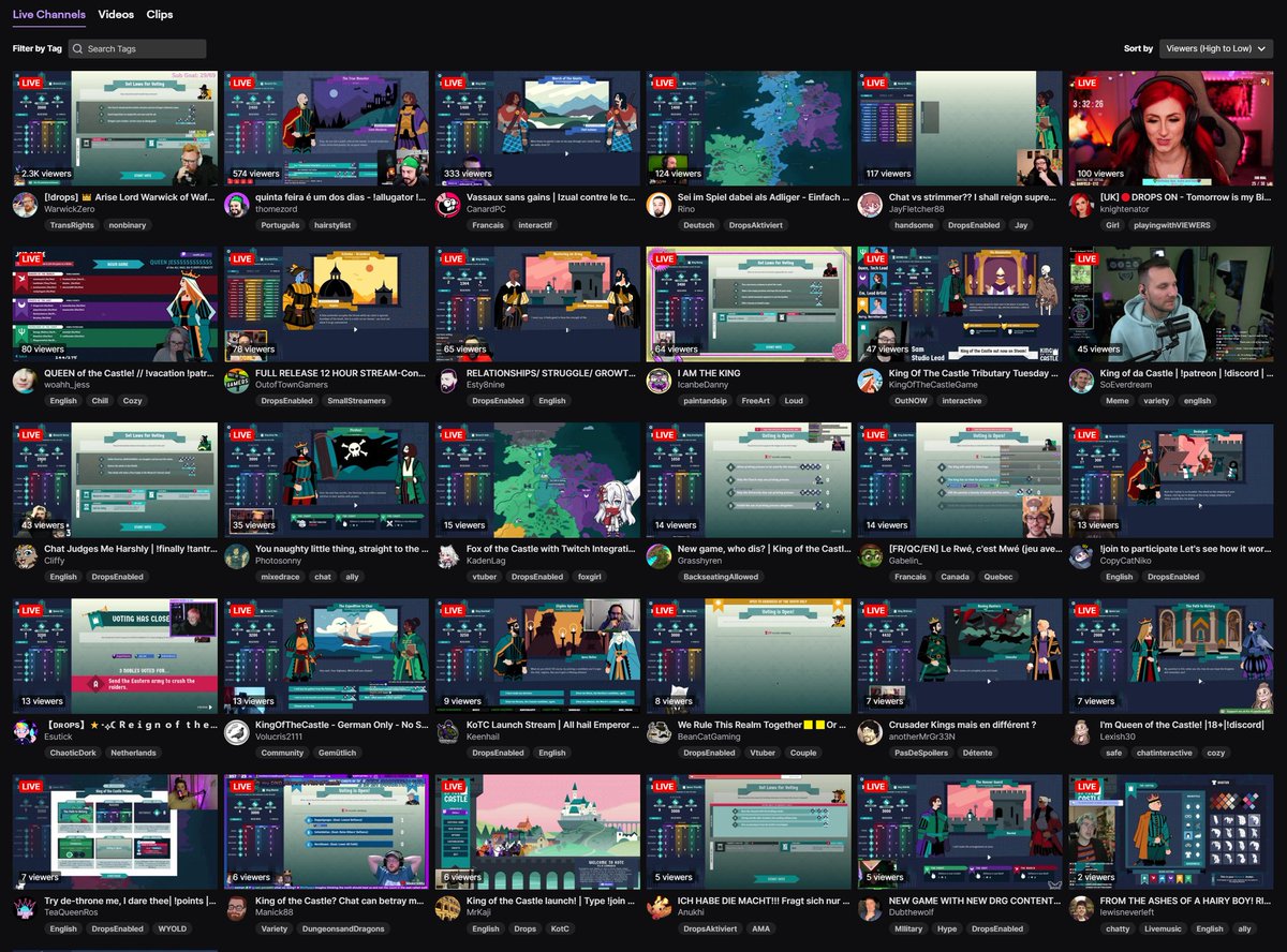 kotc_game's tweet image. This is a glorious sight to see! So many people enjoying King of the Castle on @twitch right now! 😍

Looking to learn about the game? Head over to the KOTC category page and get joining these Monarchs as they try bring a Golden Age to their realms! 🙏🏼