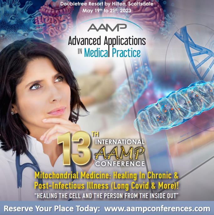 AampConferences's tweet photo. AAMP Spring 2023 promises to be another advanced #CME conference on Mitochondrial Healing and Post Infectious Illness, May 19-21 in Scottsdale. Flexible Attendance: 18 CME credits. (incl. Pharma &amp; Ethics).
Register:  https://t.co/FEEzAvoIUb
#longcovid, #postcovid, #genomics https://t.co/447kLirORe