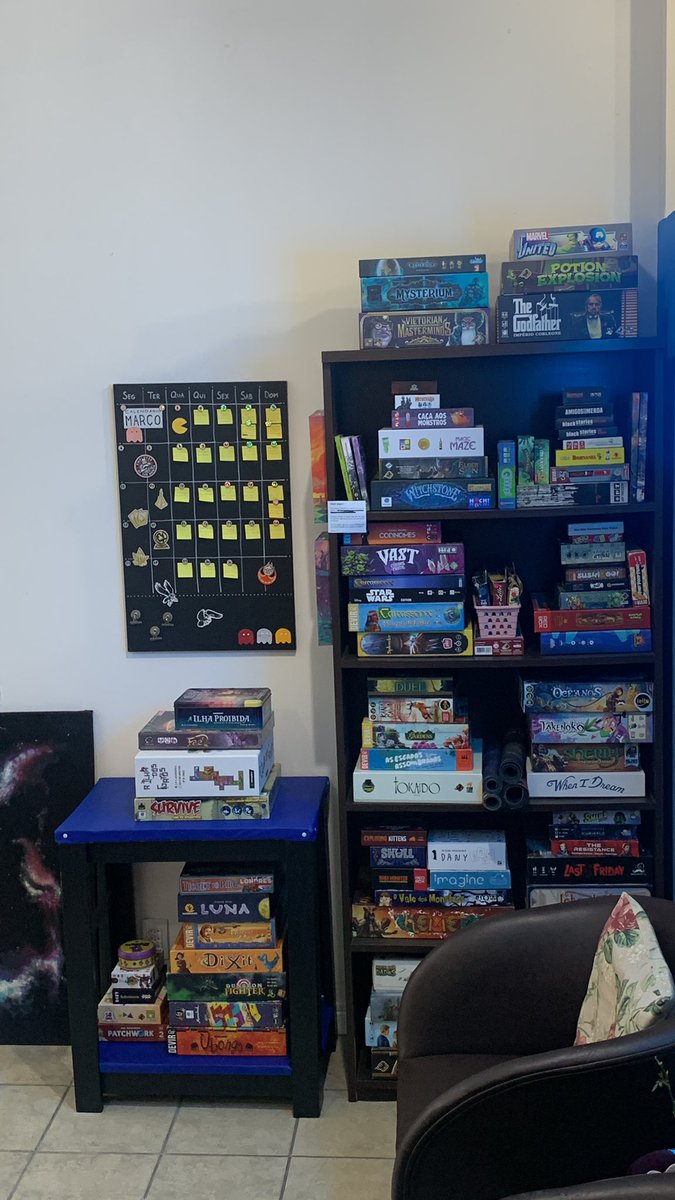 Jogos disponíveis pra chegar e jogar no Covil da Lua. (@covildalua no insta) 

#boardgame #jogos #jogodetabuleiro #7wonders #tickettoride #carcassone #dixit #thegodfather #kobrasol #diversão