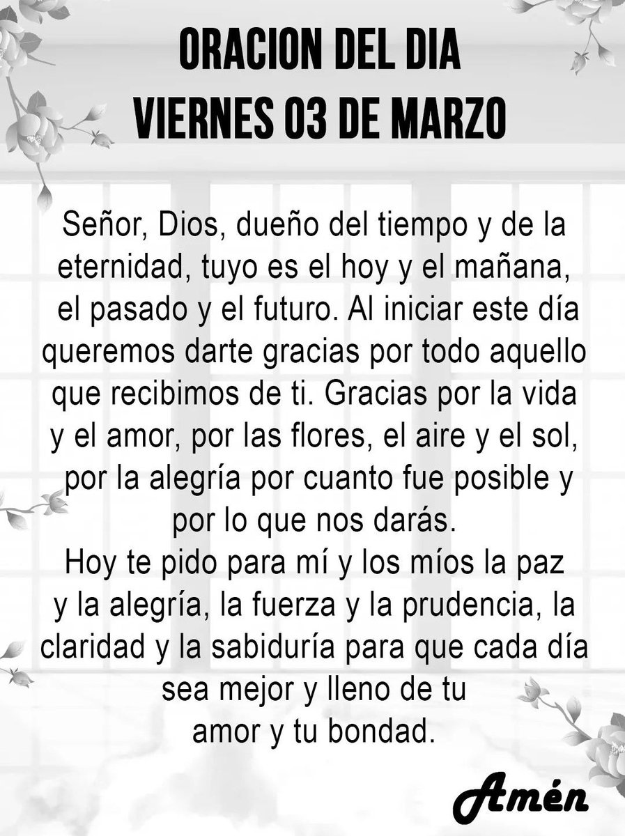 Oración del día viernes 3 de marzo de 2023