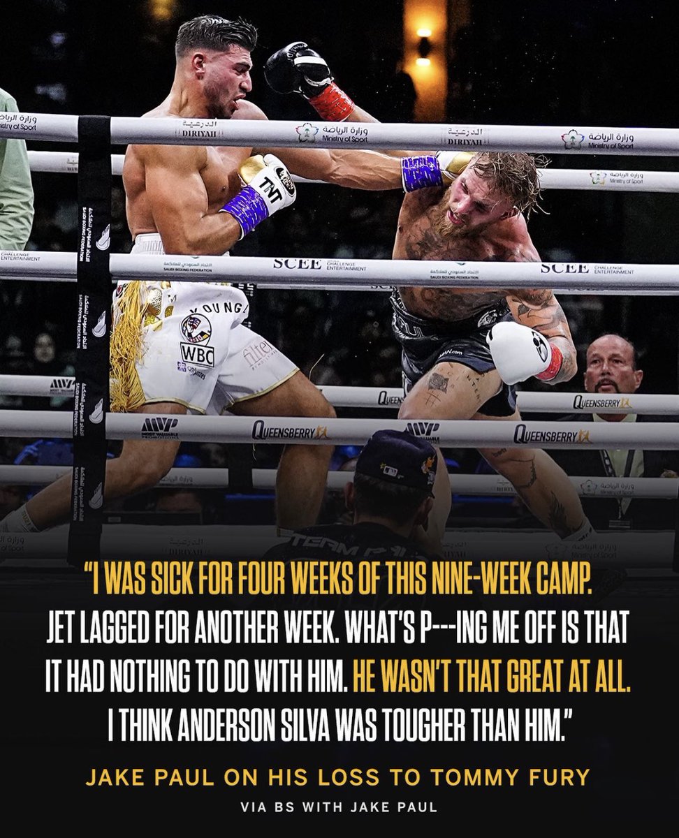Jake Paul says he wasn’t 100% for the fight… #jakepaul #paulfury #boxing