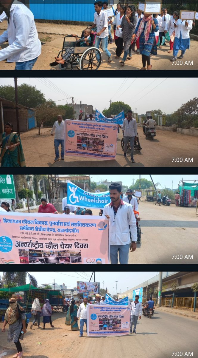 On the occasion of #InternationalWheelChairDay CRC Rajnandgaon under DEPwD successfully organised a rally on wheelchair to encourage as well aware the localities about the benefits of wheelchair for the Divyangjan.