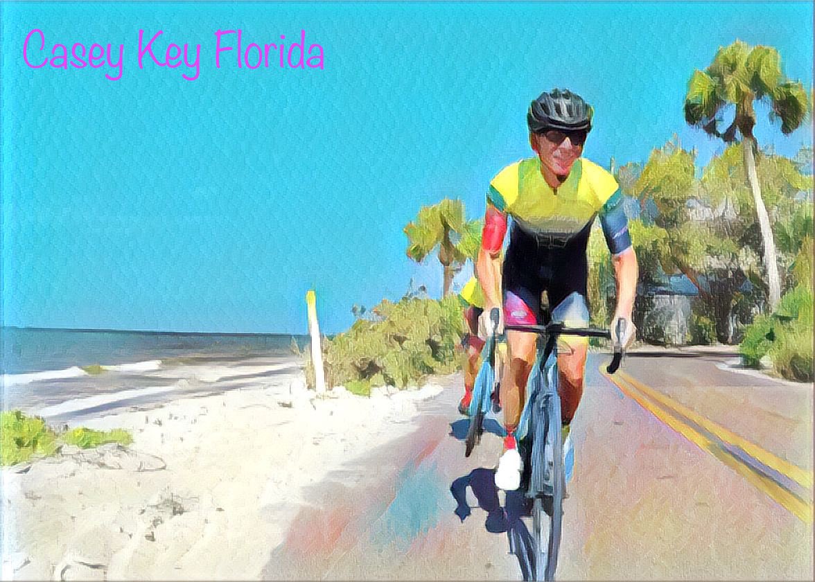 Cycling Southbound on Casey Key.