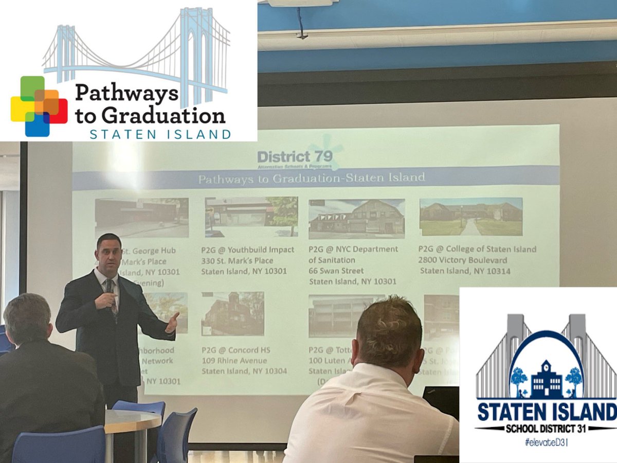 A special thank you to @CSD31SI for inviting @P2G_SI to speak with D31 HS Principals about our initiatives, programs, and partnerships that support Overage, Under-credited youth on Staten Island! We look forward to continuing this work as a team! #ItTakesAVillage #HSEandBeyond