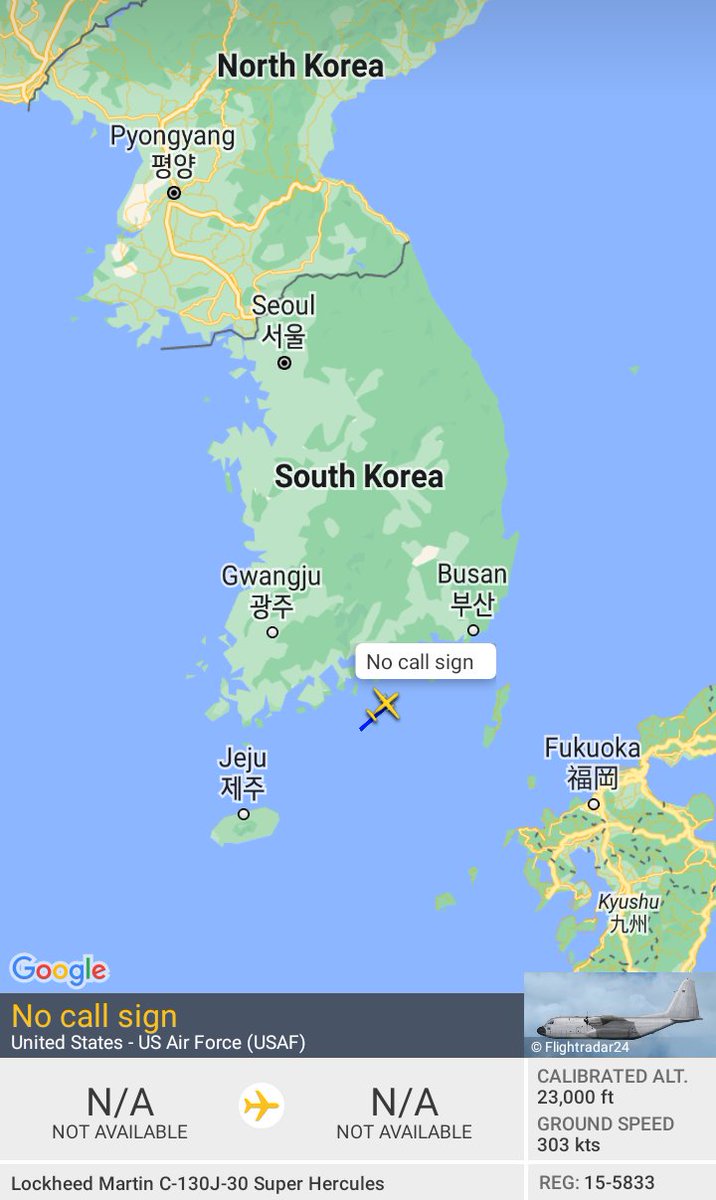 Oceanworldfree's tweet photo. 🇺🇲USMC VMGR-152,1st MAW SUMO04 167923 #AE1BA8
🇺🇲USAF 15-5833 #AE5DF6
#KoreaStrait
Lockheed Martin KC-130J
Lockheed Martin KC-130J https://t.co/3hzT7SpOpL