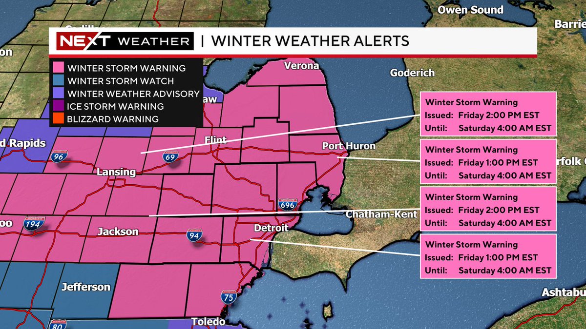 CBS Detroit on Twitter "A Winter Storm Warning is in effect for