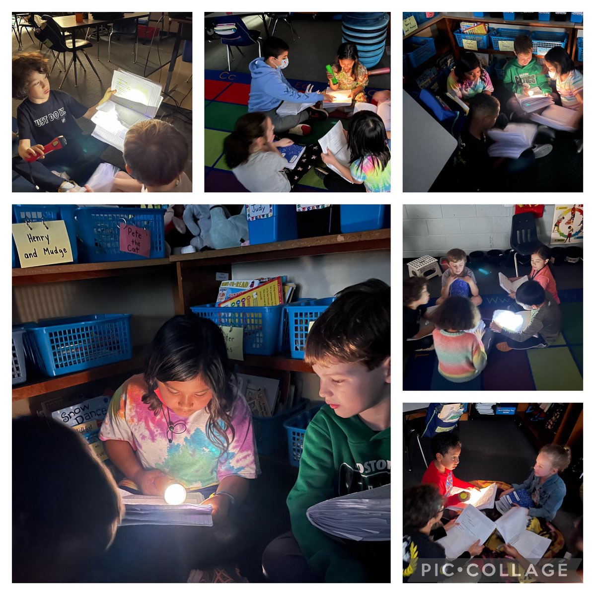 Reading with flashlights was fun in second grade during Read Across America week! <a href="/centreridgees/">Centre Ridge Rams</a>