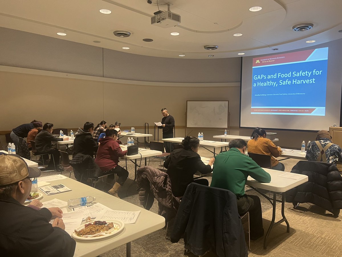 Tonight we had a fun #foodsafety training with <a href="/HAFAfarmers/">Hmong American Farmers Association</a>. What a great group of engaged farmers who asked lots of questions and we had a number of good laughs. #GAPs #localfoods