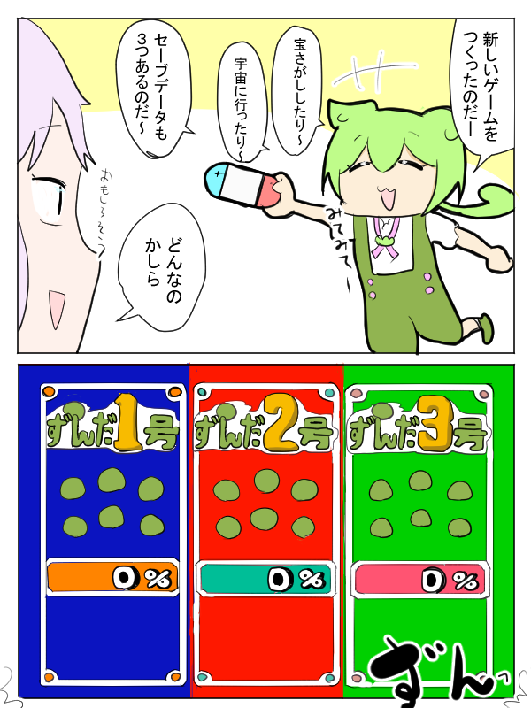 ゲームを薦めるずんだもん 