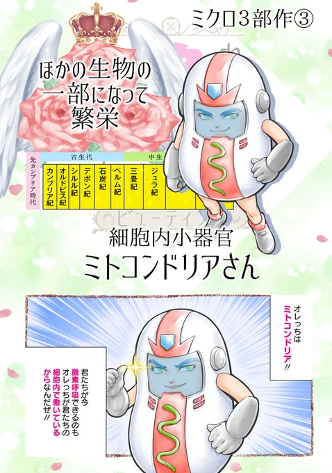 【更新情報】 毎週金曜日のお楽しみ‼️  河田雄志×行徒『わけあって絶滅しました。ビューティフル』最新話が更新されました❗️ 今回は、ミクロ3部作のトリをつとめるミトコンドリア✨  第42回【ミトコンドリアさん】→   発売したばかりのコミック1巻もよろしく💚
