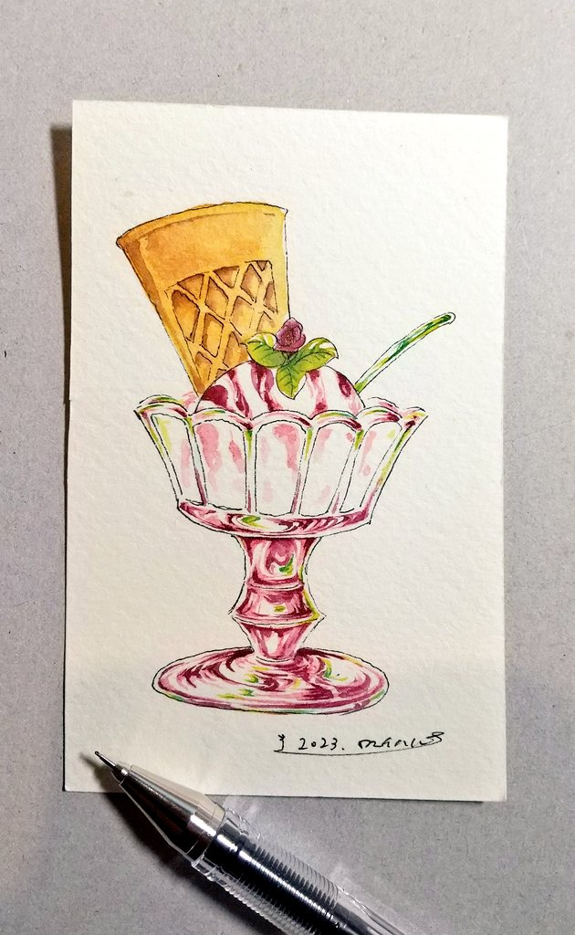 「アイスクリームもどうぞ。 」|ヤスイハルナのイラスト