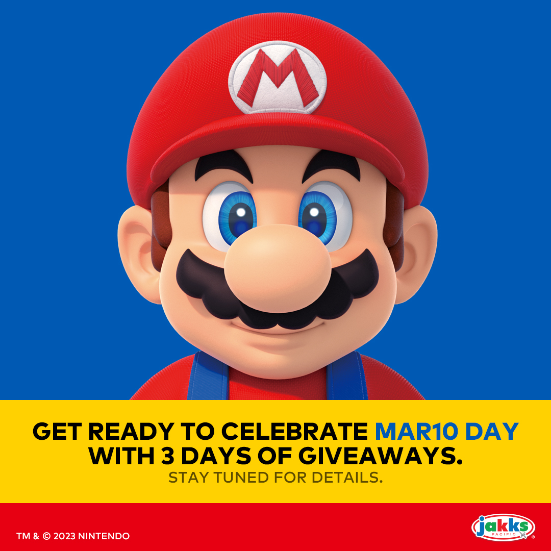 JAKKStoys's tweet photo. Stay tuned for THREE days of #Giveaways to celebrate #Mar10Day!👀 

@Nintendo @NintendoInspired #Nintendo #Collectibles #SuperMario #NintendoToys #ToyCollection #JakksPacific #JakksToys https://t.co/o9LbEOYRWj