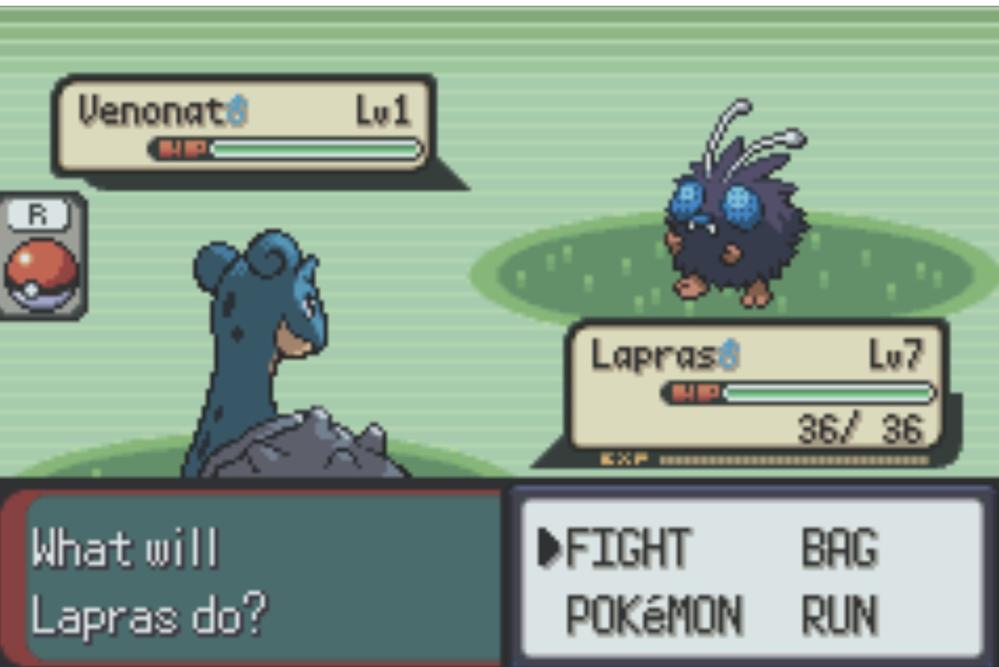 I got a shiny lapras in PokemonFireRed