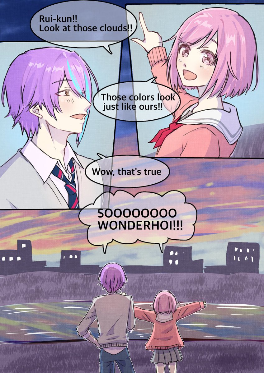 05pk_fh's tweet photo. Day 4 - Clouds / Confession

I hope Emu has learned to love the evening hours thanks to Rui’s magic☺️

#emuruiweek ＃類えむ https://t.co/t5AMITAf7A