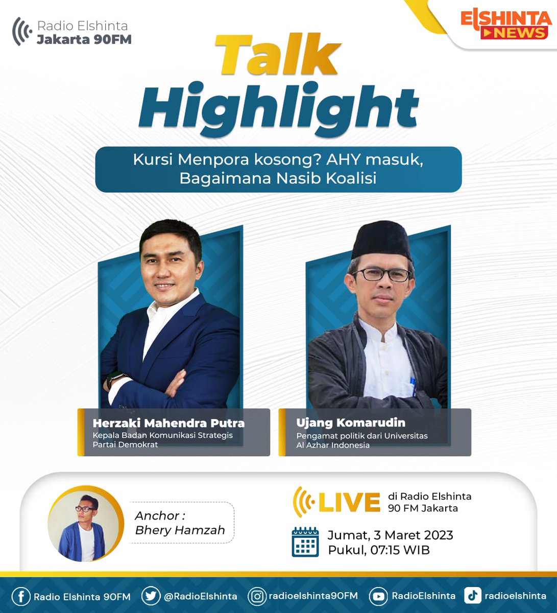 RadioElshinta's tweet photo. Menurut anda, bagaimana nasib Koalisi Perubahan jika salah satu partai pendukungnya dapat tawaran dari Koalisi lain? 

Silahkan komentar, dan ikuti siaran Live-nya di Radio Elshinta pukul 07.15 WIB. https://t.co/GIA9Ufzq5t