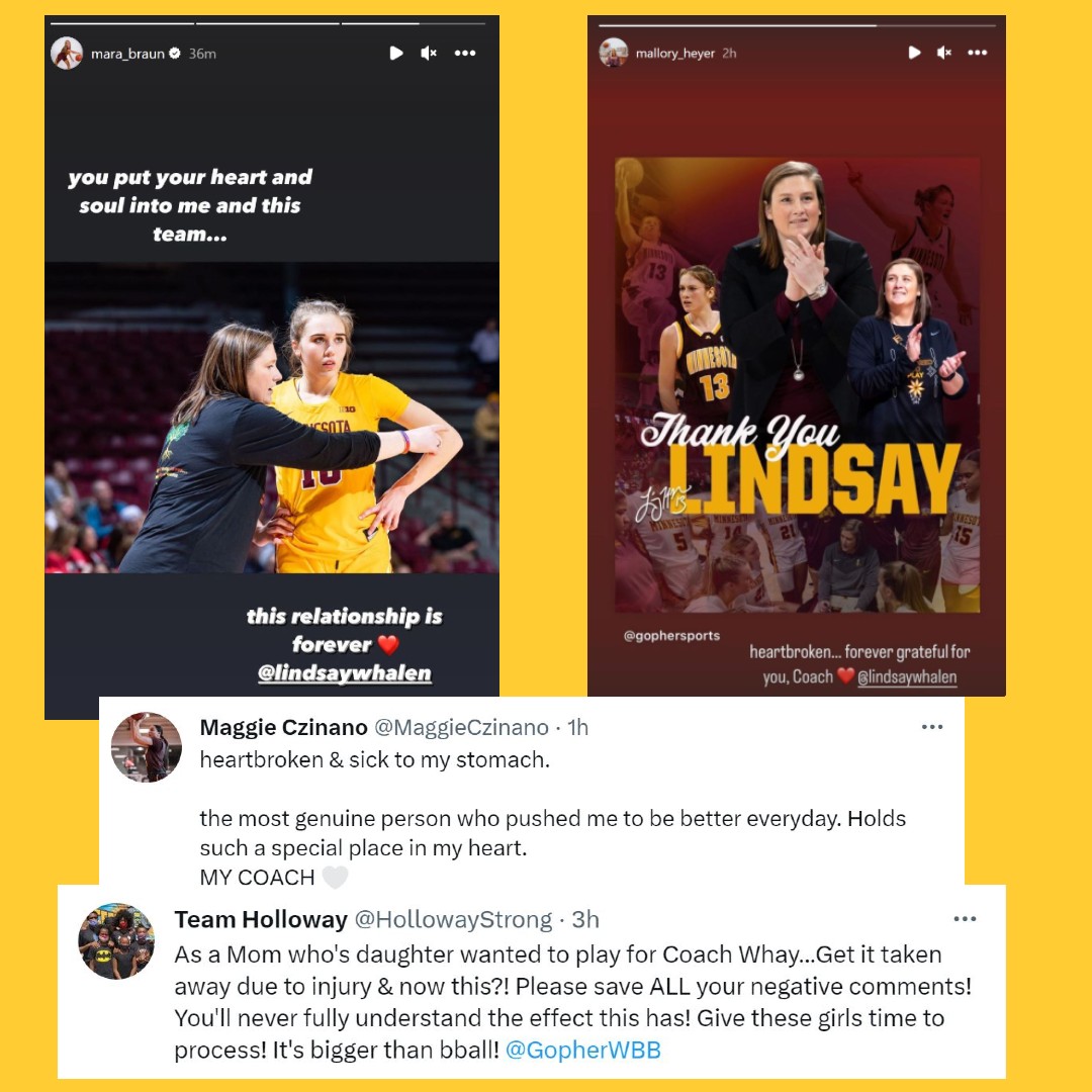 Some reaction around #Gophers WBB to the news of Lindsay Whalen stepping down as HC.