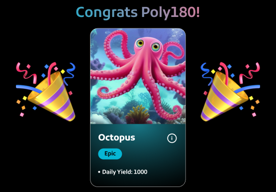 itsyipy's tweet image. The Epic Octopus has entered the zoo! Congrats to Poly180 for winning the AI art competition! Thanks to everyone that participated! #realzoo