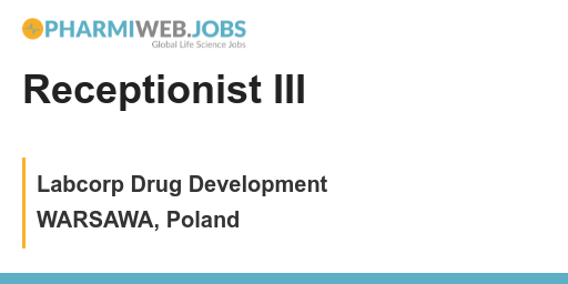 PharmaNews_Jobs's tweet image. Receptionist III - Labcorp Drug Development - WARSAWA, Poland
bit.ly/3kIRx7Q

#JobAlert #LabcorpDrugDevelopment Receptionist III in Warsaw, Poland - a great opportunity to join a leading global provider! #WARSAWA #Poland #Receptionist