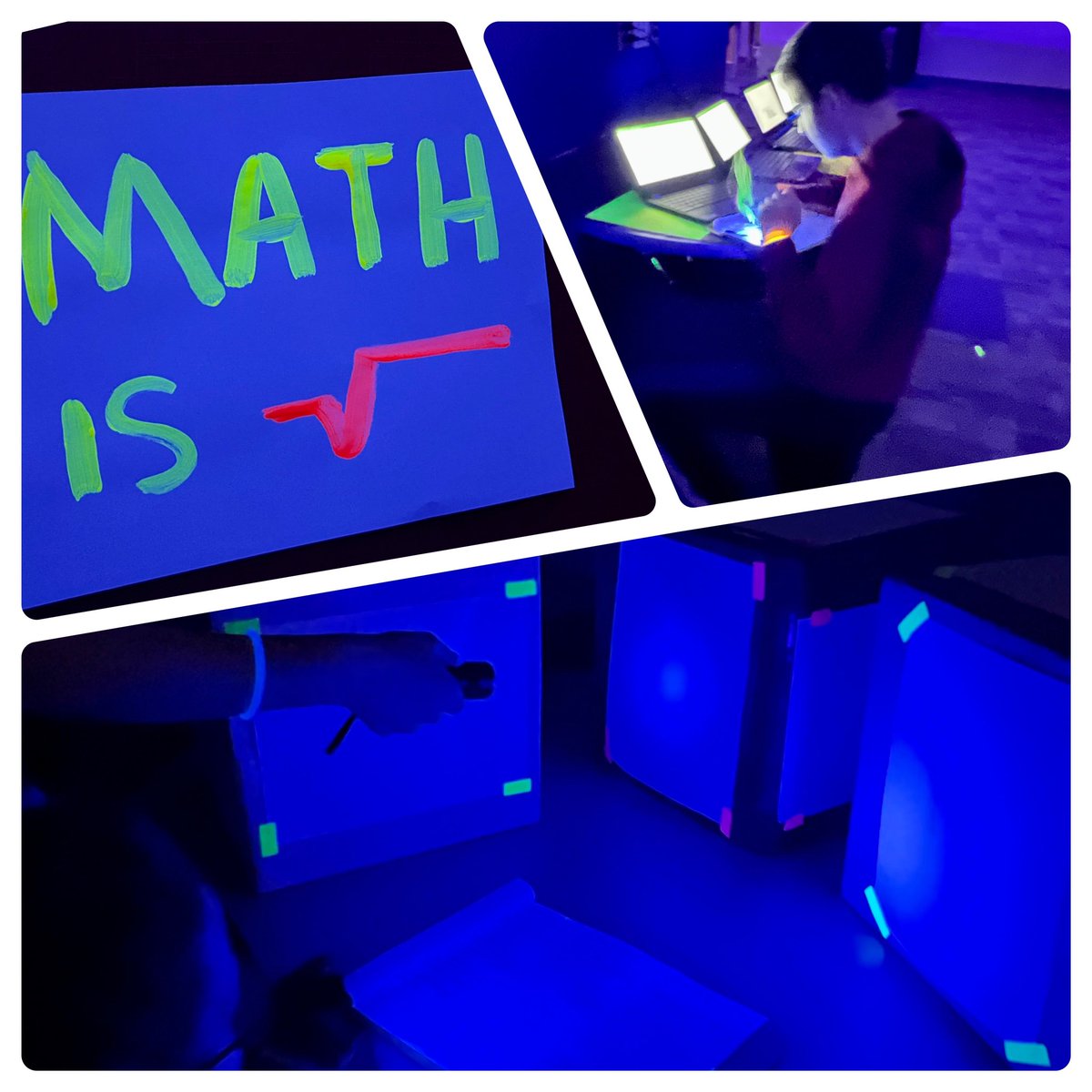 It was “Glow Like a Math Pro” day in the PBL! Collaboration and student engagement in action! #MathIsFun <a href="/KGCSdivision1/">KGCS Division</a> <a href="/kgmsfoxes/">KGMS Foxes</a>