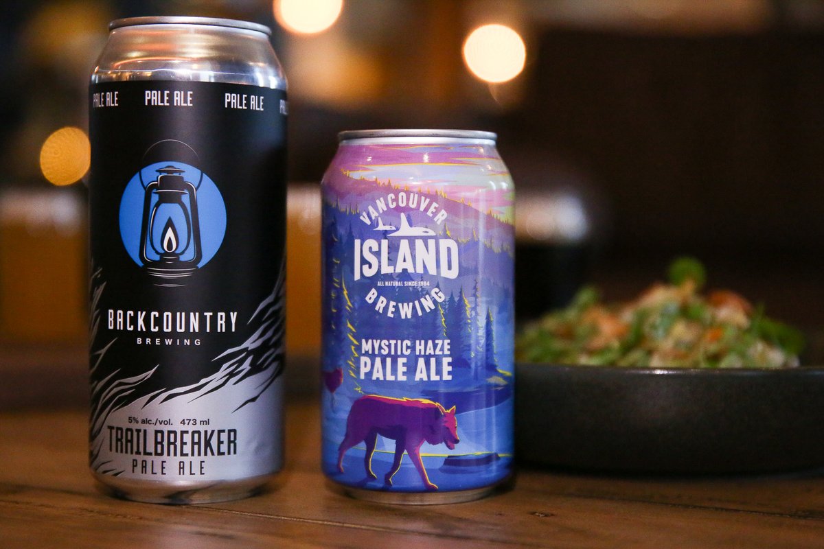 Competition is brewing. With our Battle of the Breweries just 20 days away, we thought a sneak peek was in order. @backcountrybrewing's Trailbreaker Pale Ale battles out <a href="/vibrewing/">Vancouver Island Brewing</a> Mystic Haze Pale Ale alongside a refreshing second course, Smashed Cucumber Salad.  #DineH2
