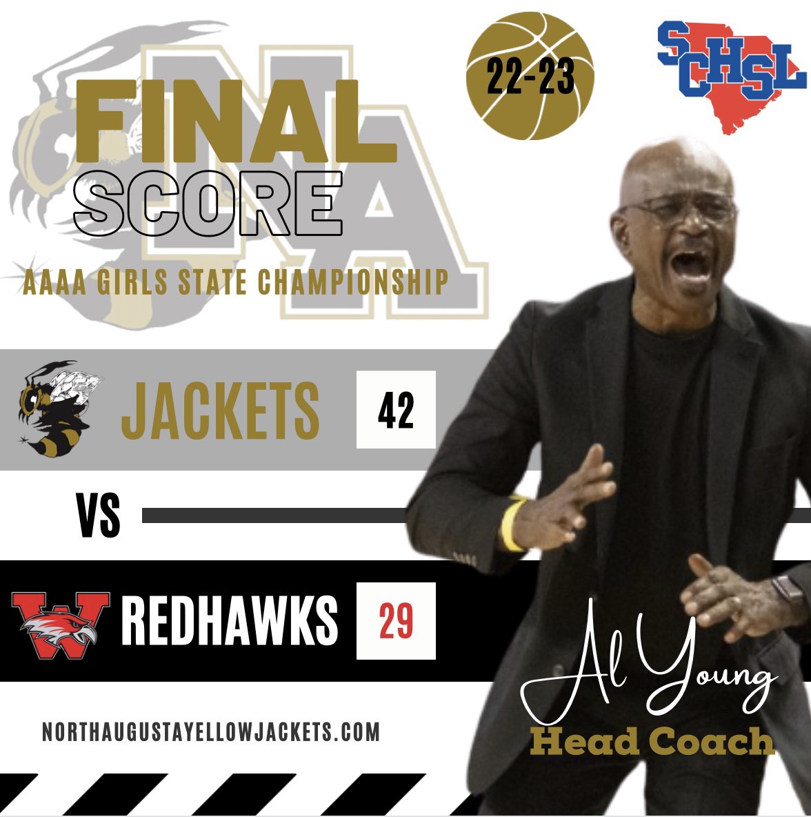 STATE CHAMPS 💍 🏆 <a href="/NALadyJacketsBB/">North Augusta High School Girls Basketball</a> ! 

Side note: BUILD THE AL YOUNG STATUE!
