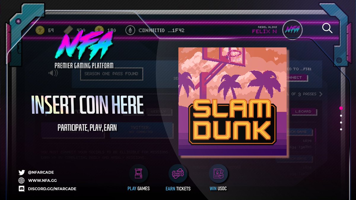 NFArcade's tweet photo. Season 1's soon to be CLASSIC - SLAM DUNK! 

In spirit of NBA Jam, this Retro B-Ball 2V2 Arcade Game is coming to the NFA Platform. 🗑️🏀

Do you have what it takes to be reigned the MVP!?🫡
If you do! Like 💙 RT 🔁 &amp; #RebelTakeover 👇 https://t.co/7o43cSUIrn