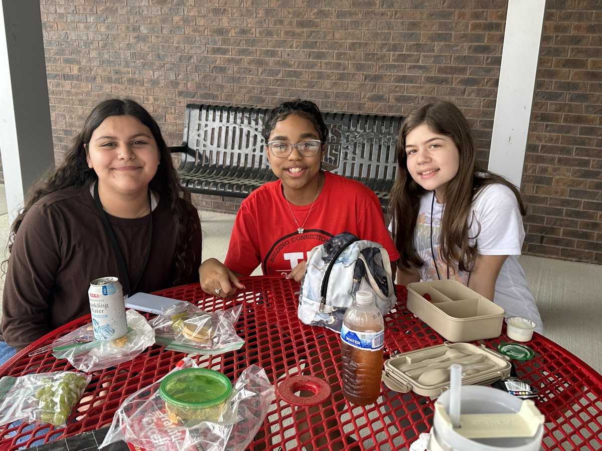 These students have enjoyed eating outside this week for a reward! #StudentOfTheWeek #KMSCougarPride #KMSClassOf2029