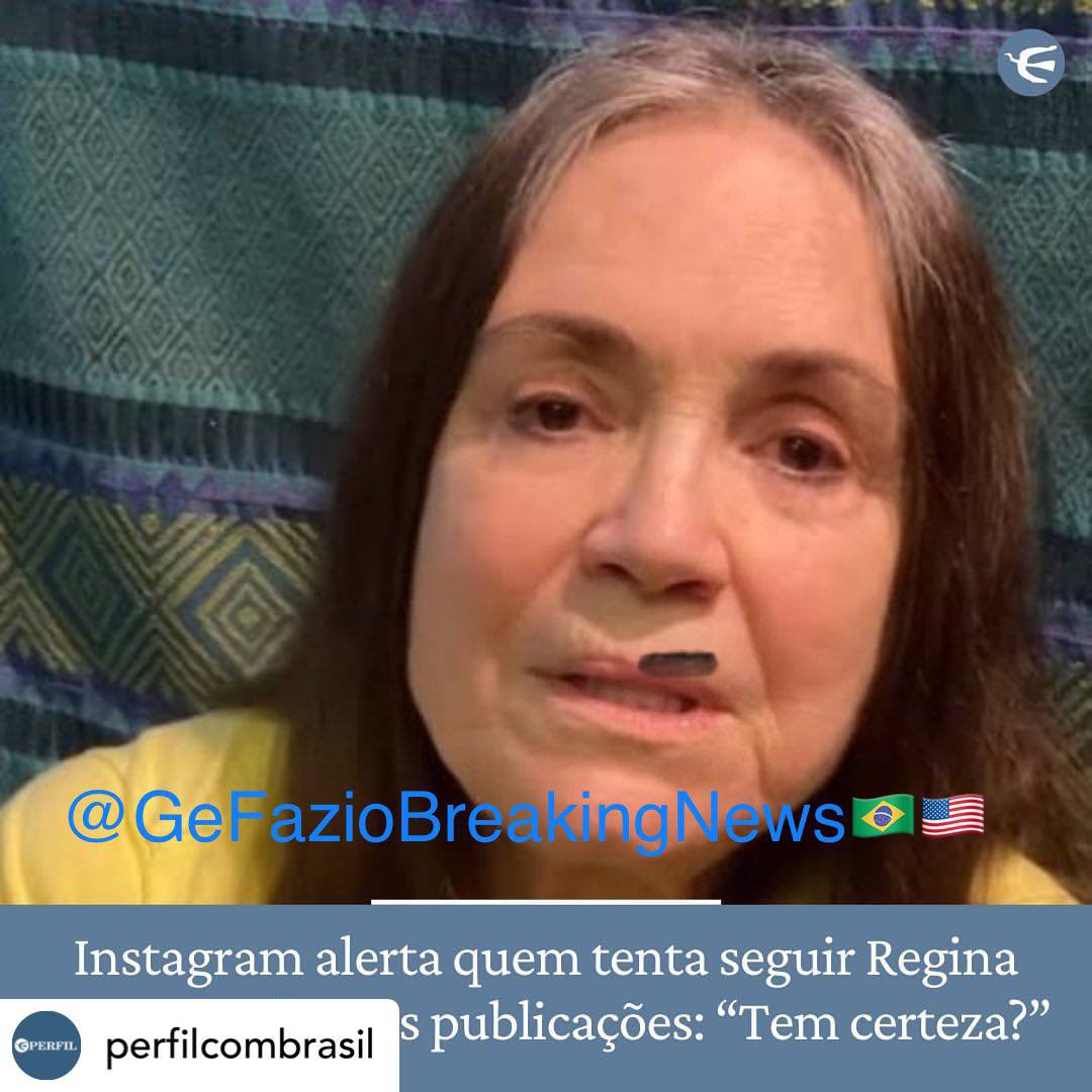adilsonesp's tweet photo. PUNIÇÃO DO INSTAGRAM ❌ -Após uma série de publicações com conteúdo falso e discurso de ódio, a atriz #ReginaDuarte recebeu uma punição do #Instagram, com um aviso a quem tenta seguir ela na rede: "Tem certeza de que deseja seguir Regina Duarte? Esta conta publicou repetidamente https://t.co/V1dltWiMwT