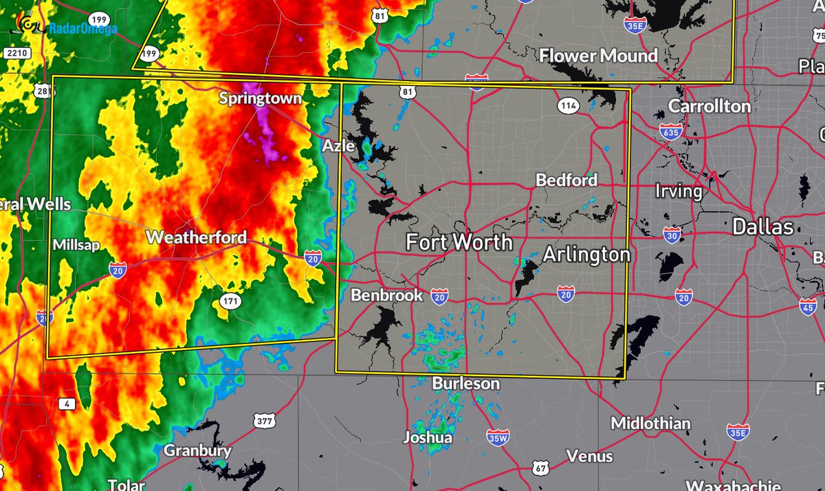 ⛈️Severe Thunderstorm Warning including Fort Worth TX, Arlington TX and North Richland Hills TX until 6:30 PM CST. This DESTRUCTIVE storm will contain wind gusts up to 80 MPH! We're tracking this with @RadarOmega LIVE NOW: youtube.com/watch?v=v7w5mS…