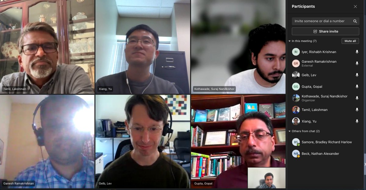 rishiyer's tweet photo. Congratulations Dr. @surajkothawade for successfully defending his thesis! Suraj is the first student (advised by me at @UT_Dallas) who has defended his Ph.D.!!

 @surajkothawade will be joining @Google next month! https://t.co/fAPfWhS8eT