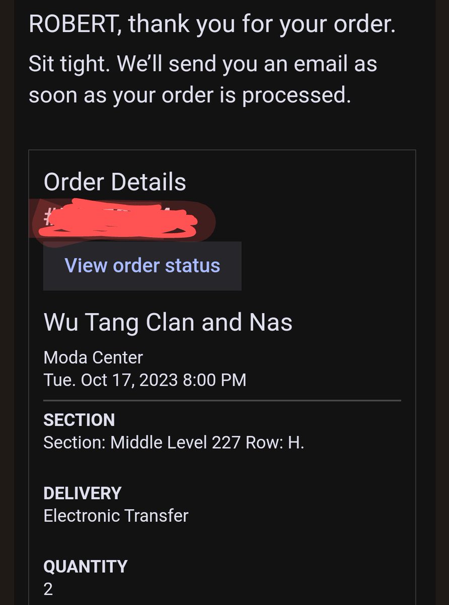 PNW_Pops's tweet photo. Guess who landed the ultimate tickets man damn near sold out shit #WuTang #Nas gonna be epic might be my last time so had to jump #October #waiting https://t.co/S58NOdSXCL