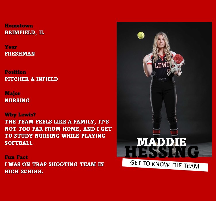 Getting to know our 2022-2023 Flyers: Today we’d like to introduce our Freshman Pitcher/Infielder #9 <a href="/madelyn_hessing/">Madelyn Hessing</a> ✈️♥️🤍🖤 #thepowerofone