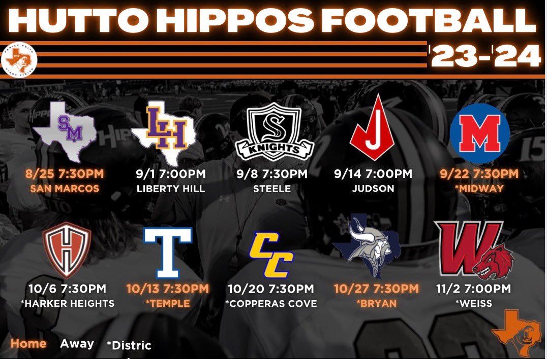 Hutto Football on Twitter "2023 Hippo Schedule https//t.co/7buzPtFZ6Q