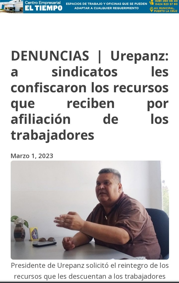 eltiempove.com/denuncias-urep…
Gobernador <a href="/Luismarcanos/">Luis Marcano</a> atencion a la problematica sindical