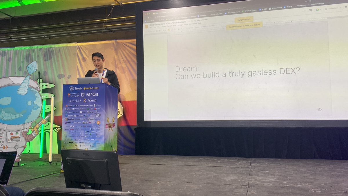 EthereumDenver's tweet photo. Another great presentation at the #DeFiDistrict! Check out @philipliao_ from @0xProject highlight meta-transactions and a gasless UX. 

Have you been hanging in #ETHDenver’s #DeFiDistrict? What do you think of today’s speakers so far? 😎🚀 https://t.co/DMVyixGXzV