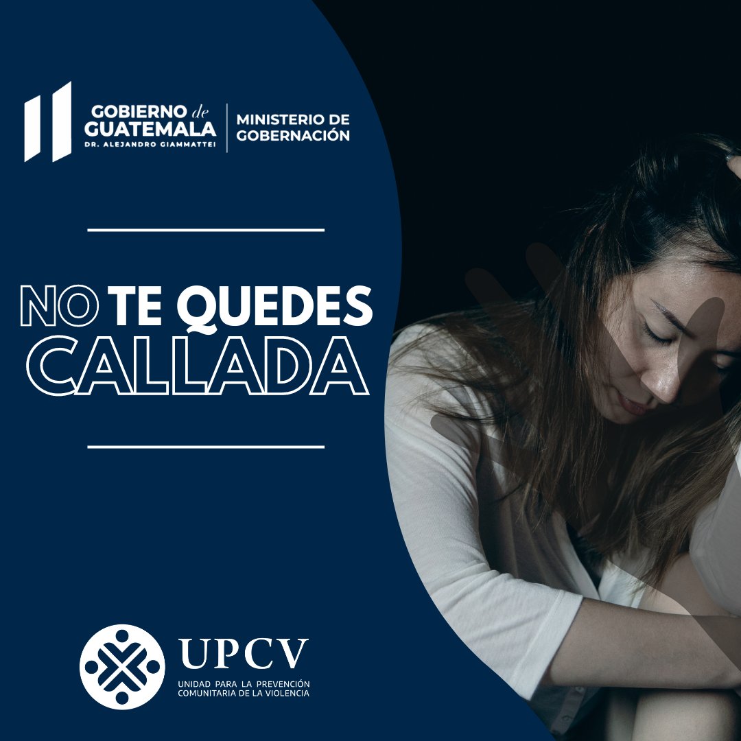 UPCV_gt's tweet photo. ¡Prevenir la violencia contra la mujer #MeLlega! ¿Por qué es importante la denuncia?
Es un contrafuerte fundamental para el cumplimiento de las leyes y el actuar de los entes responsables de impartir justicia y pueda castigarse a los culpables.
#PrevenirMeLlega https://t.co/Nmtnz3vd79