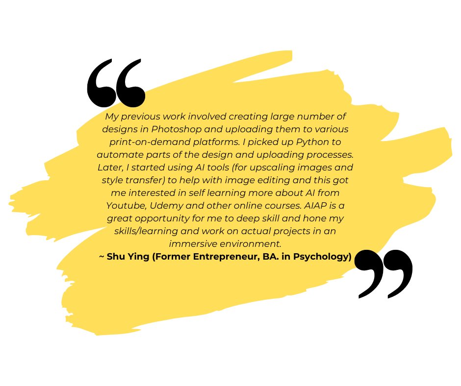 We welcomed our #AIAP Batch 12 apprentices last week. They come from diverse and interesting backgrounds such as Biomedical Science, Cognitive Neuroscience, Psychology, Fine Arts, Business, Engineering &amp; ICT. Wishing them an enriching &amp; exciting 9-month AI apprenticeship journey.