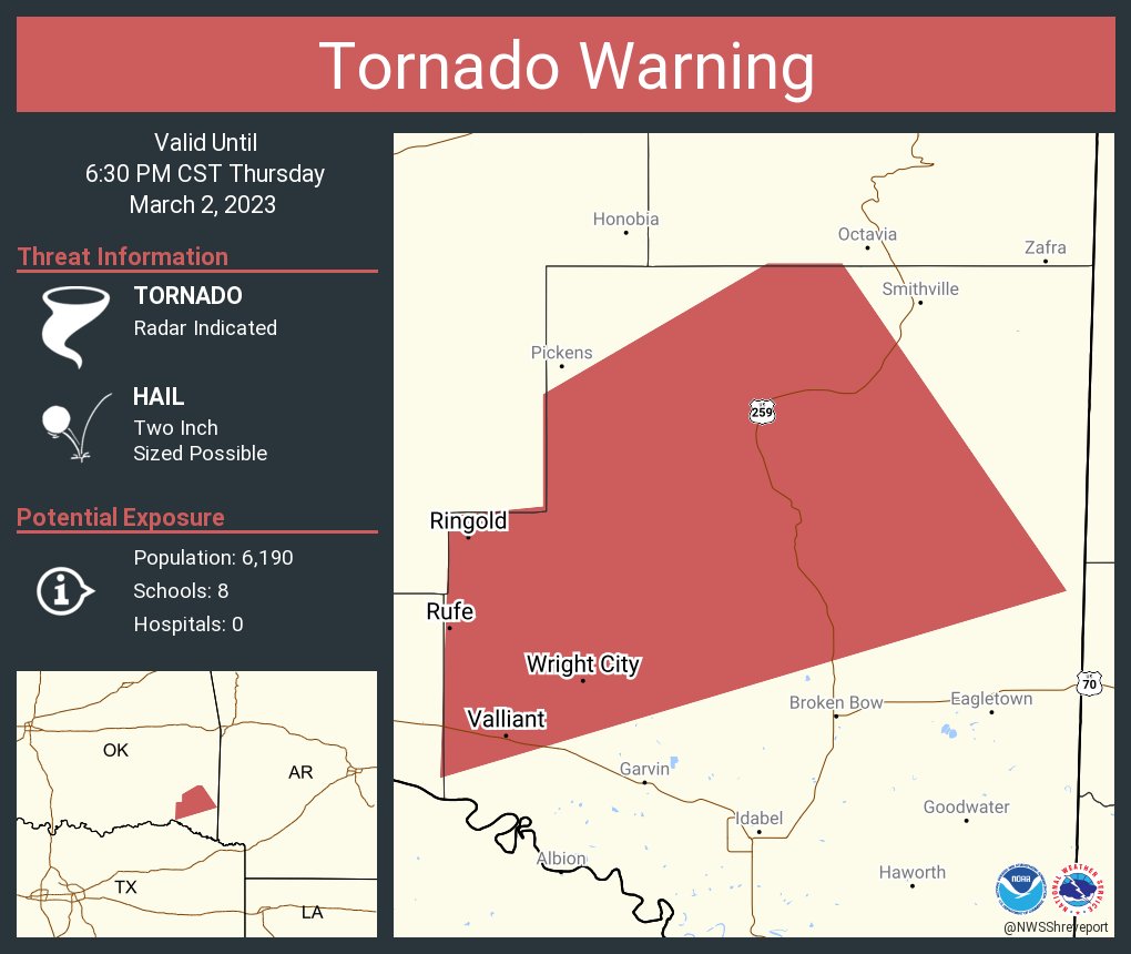 NWS Tornado on Twitter "Tornado Warning continues for Wright City OK