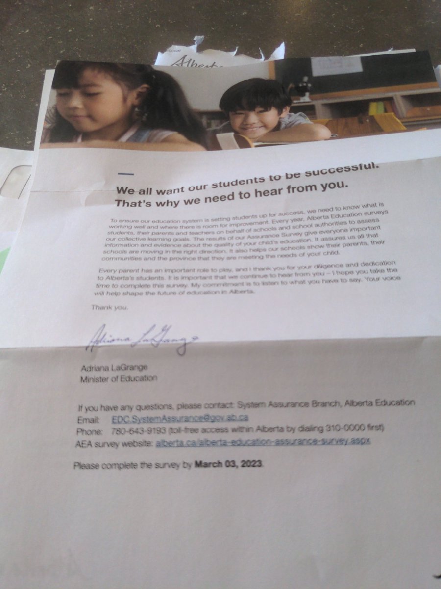 a_wolffy's tweet photo. @AdrianaLaGrange so I get this letter March 2nd for your survey that closes March 3rd.  Are you actually looking for parents input or is this another attempt to white wash parents rights. https://t.co/IXW3vCBOd3
