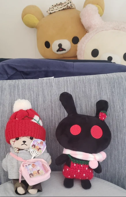 くるみいちごさんからな、なんと…!くろうさちゃん衣装いただきましたほんとにめちゃくちゃかわいい…!くろうさちゃんによく似合ってますありがとうございましたついついイラストもww 