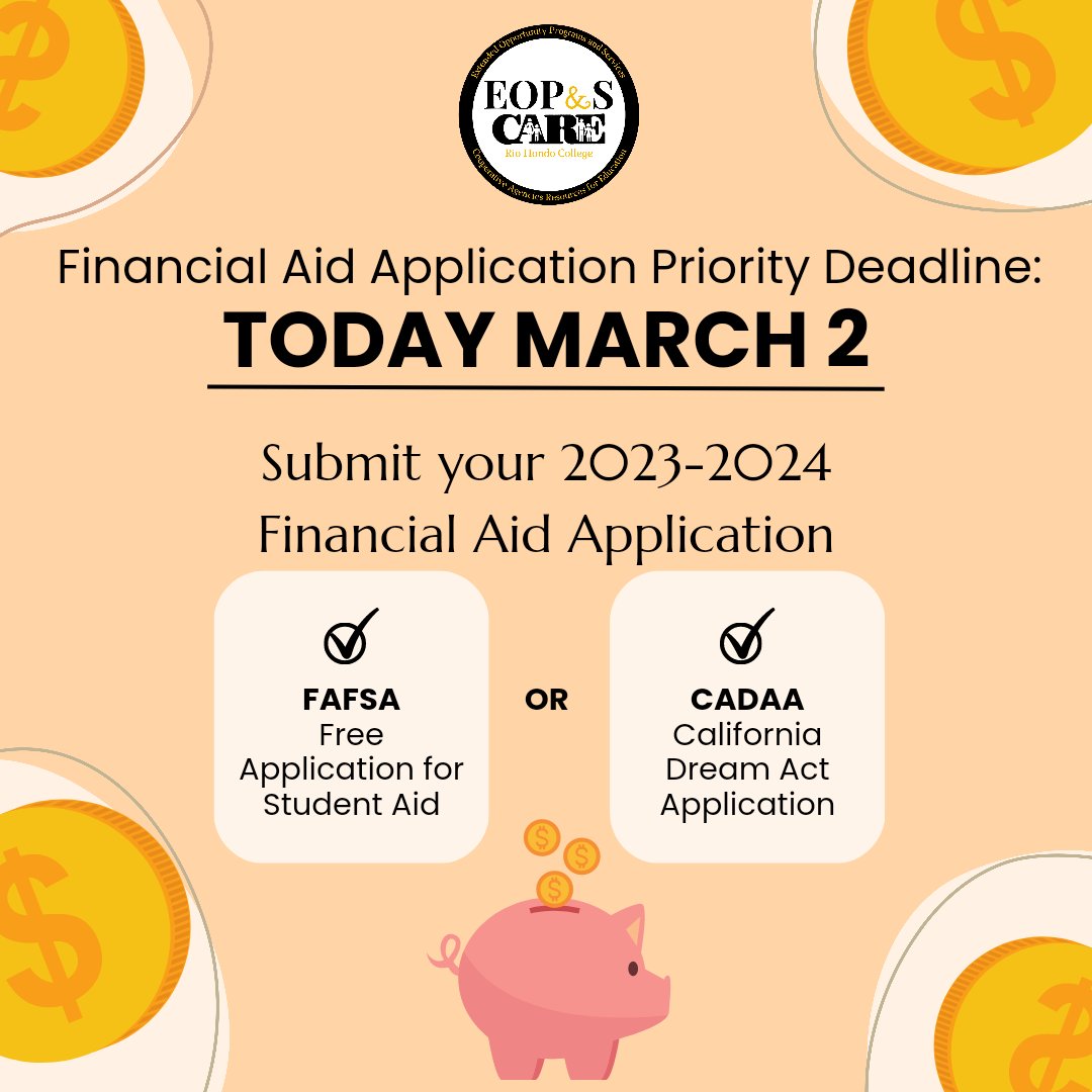 eops_rhc's tweet photo. Don't forget this important Financial Aid Deadline 💰 https://t.co/l50YNzLM9v