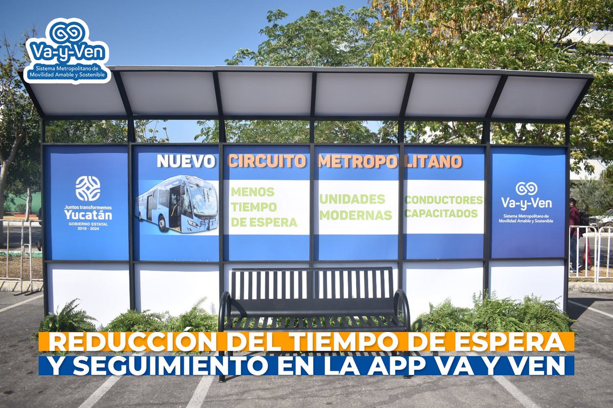 AlvaroCetina's tweet photo. Pasamos de 24 a 12 minutos en tiempo de espera⏱️ en las 261 paradas definidas📍 donde podrás visualizar la proximidad de los camiones desde la App Va-y-Ven.📲 https://t.co/ouXsFjqwaw