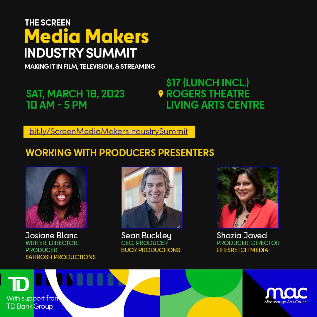 Shazia Javed (@shaziajaved) on Twitter photo Emerging screen based creators, this one is for you. Come for a day of industry events in Mississauga!
Ā mississaugaartscouncil.com/programs/td-meā¦
<a href="/MissArtsCouncil/">Mississauga Arts Council</a> <a href="/motionpix/">Cathleen MacDonald</a> Emerging screen based creators, this one is for you. Come for a day of industry events in Mississauga!
Ā mississaugaartscouncil.com/programs/td-meā¦
<a href="/MissArtsCouncil/">Mississauga Arts Council</a> <a href="/motionpix/">Cathleen MacDonald</a>