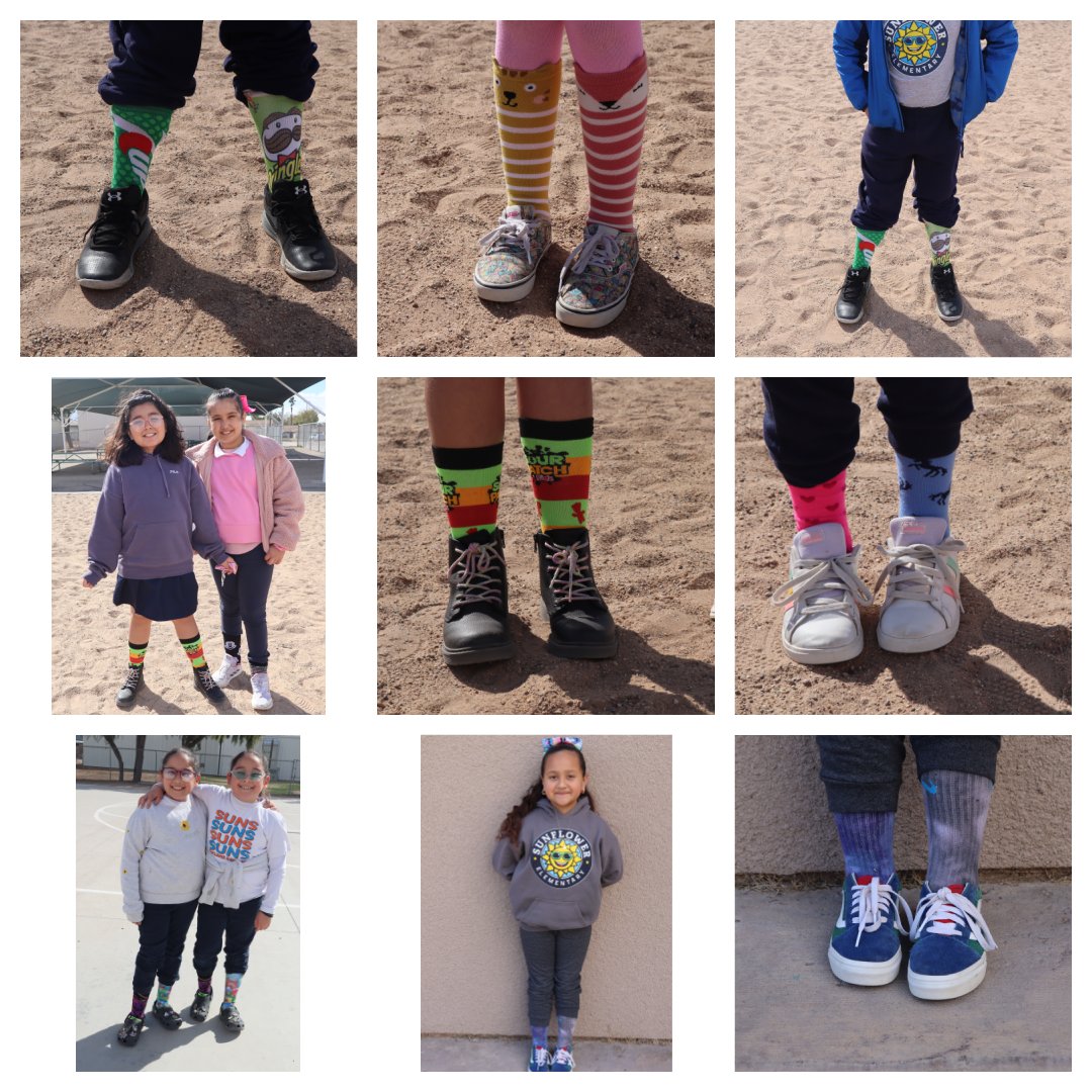 Catching up on all the fun dress up days for Dr. Seuss!  Can you find your child's silly socks?